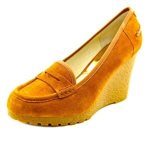 Michael Kors Rory Loafer Women - Suede Brown Wedge Heel -Size 6 1/2 - Brand New